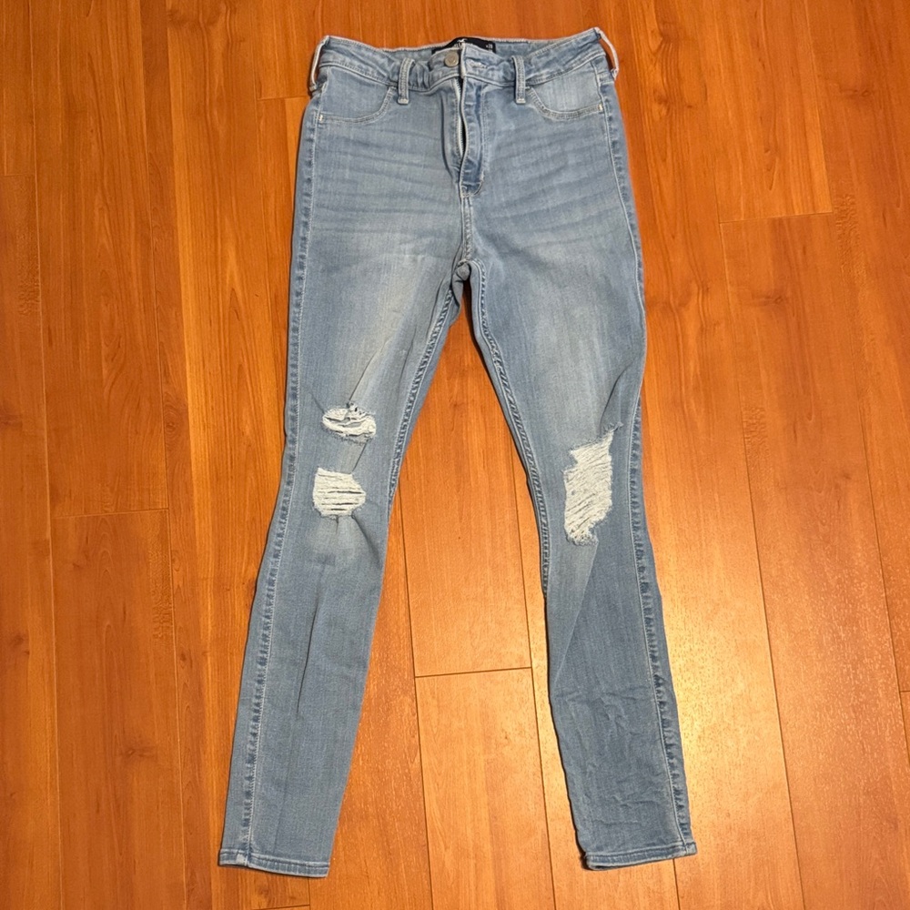 Hollister Light Blue Ripped Skinny Jeans